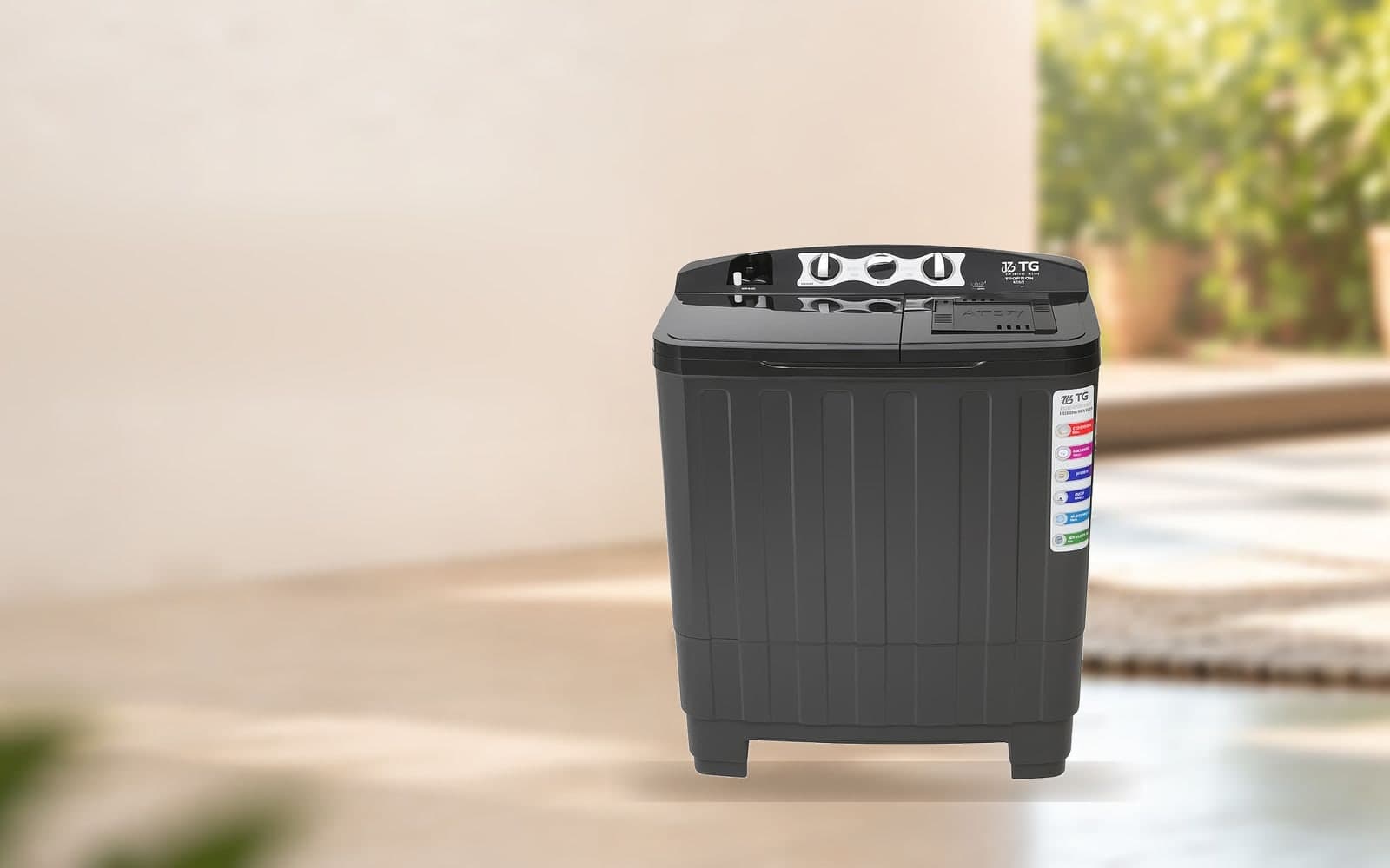 TG SMART 7.5 kg Semi-Automatic Washing Machine (Black) thumbnail 2